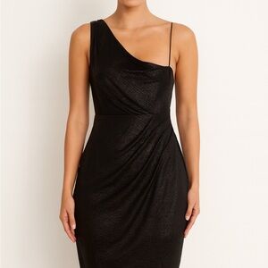 Lauren Ralph Lauren Black One-Shoulder Dress